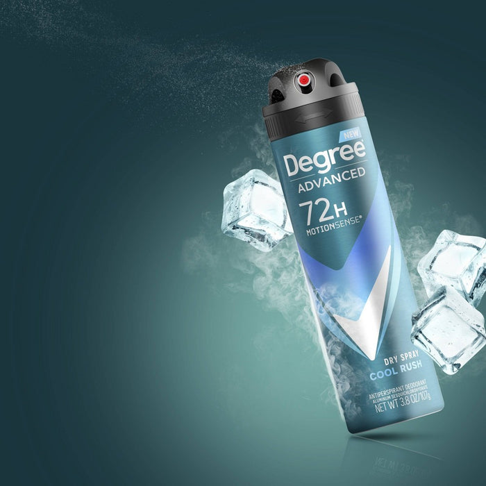 Degree Men Advanced Motionsense Cool Rush 72-Hour Antiperspirant & Deodorant Dry Spray - 3.8oz