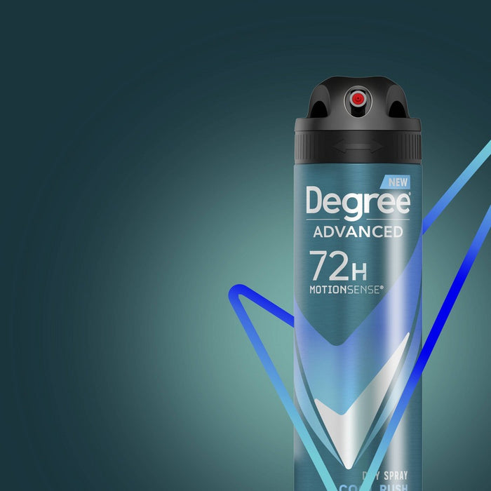 Degree Men Advanced Motionsense Cool Rush 72-Hour Antiperspirant & Deodorant Dry Spray - 3.8oz