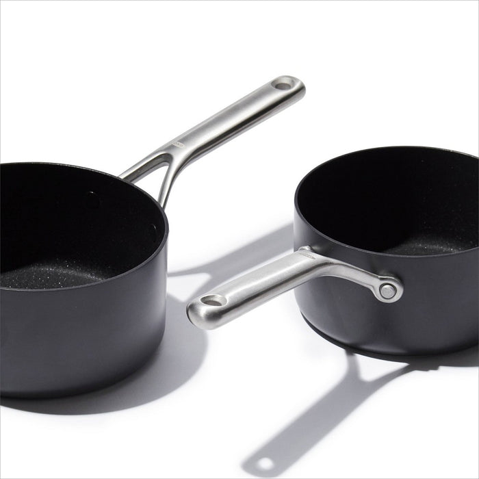 OXO 4pc Ceramic Pro Non-Stick Sauce Pan Set Gray