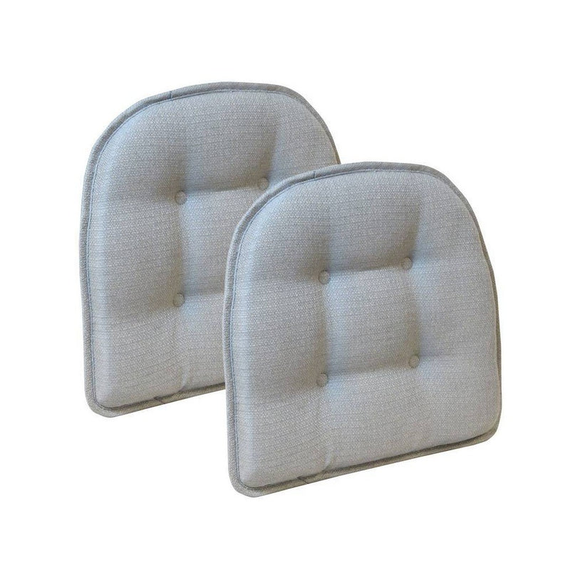 SINGLE CUSHION Gripper 15" x 16"  Non-Slip Omega Tufted Chair Cushions Set of 2 - Gray