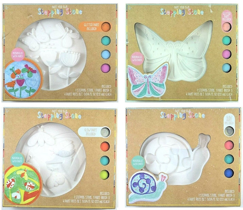 Horizon Group Paint Your Own Stepping Stone Ceramic Box Kit Outside Lawn Art