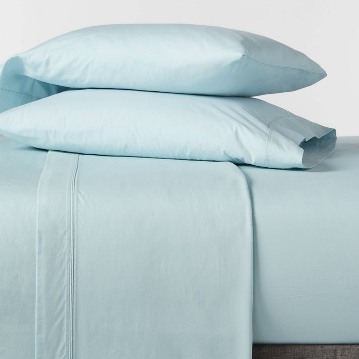 Twin 300 Thread Count Ultra Soft Fitted Sheet Light Blue - Threshold™