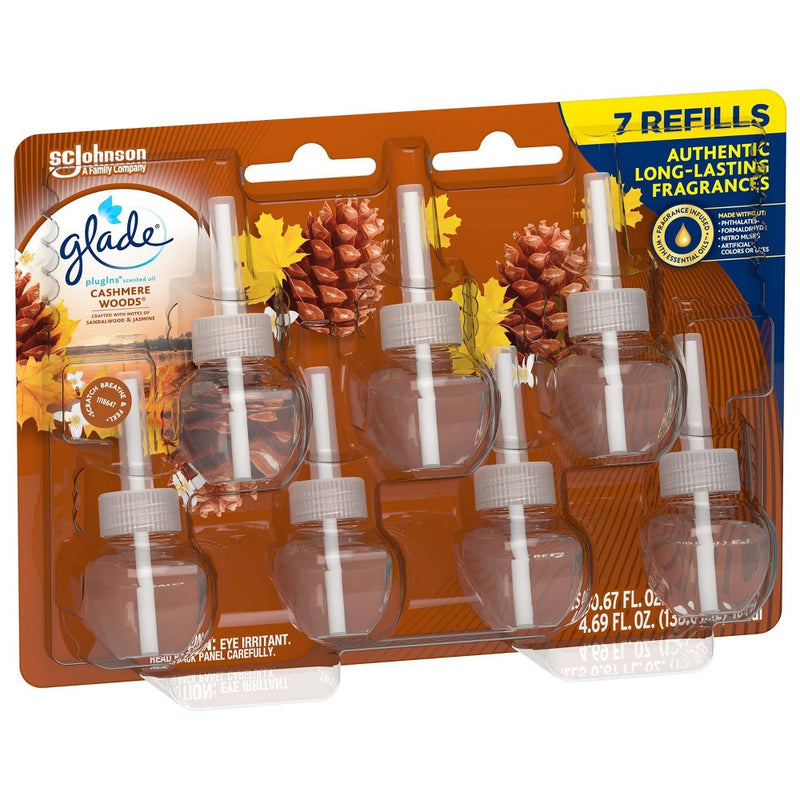 Glade PlugIns Scented Oil Air Freshener Refills - Cashmere Woods - 4.69oz/7ct
