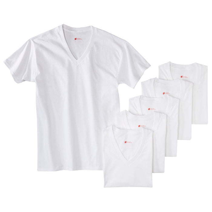 Hanes Men's PremiumV-Neck T-Shirt 6pk - White 2XL