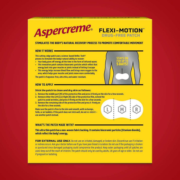 Aspercreme Flexi-Motion Drug Free Back Patches - 3ct
