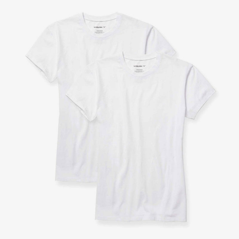 TJ | Tommy John™ Men's Crew Short Sleeve T-Shirt 2pk - White S