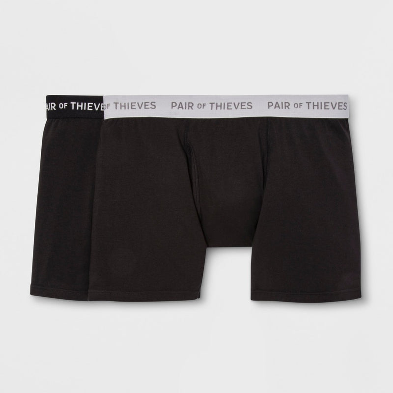 Pair of Thieves Men's Super Soft Boxer Briefs 2pk - Gray/Black M
