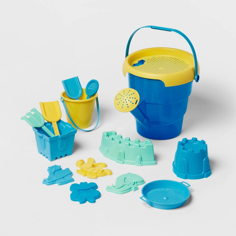 Kids' Sand Bucket 15pc Set Blue - Sun Squad™