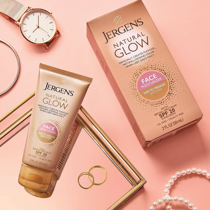 Jergens Natural Glow Face Moisturizer Fair To Medium Tone,EXP:04/2025 - SPF 20