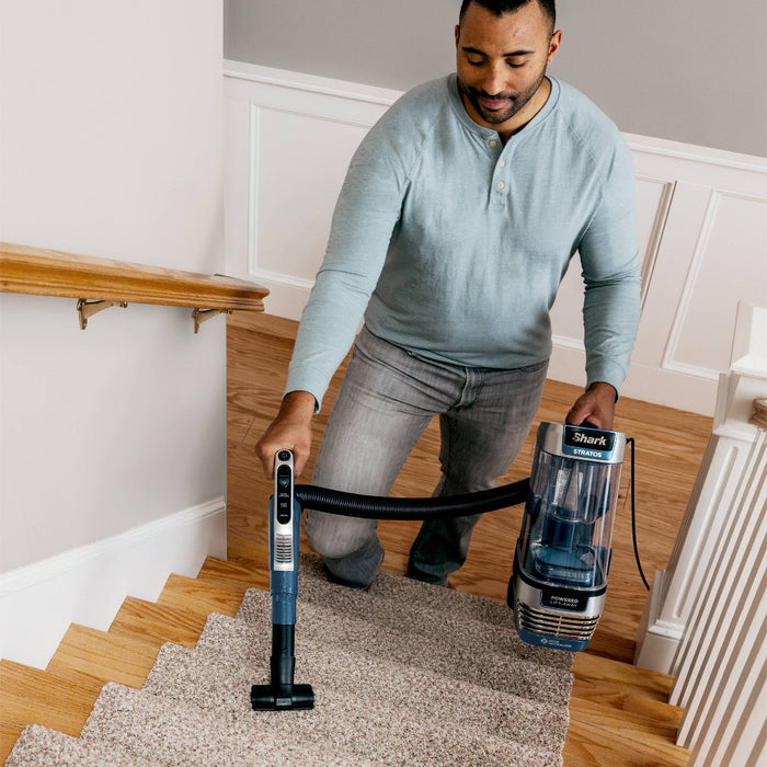 Shark Stratos Upright Vacuum with DuoClean PowerFins HairPro, Self-Cleaning Brushroll, Odor Neutralizer Technology - Navy - AZ3002 (LOCAL PICKUP ONLY)