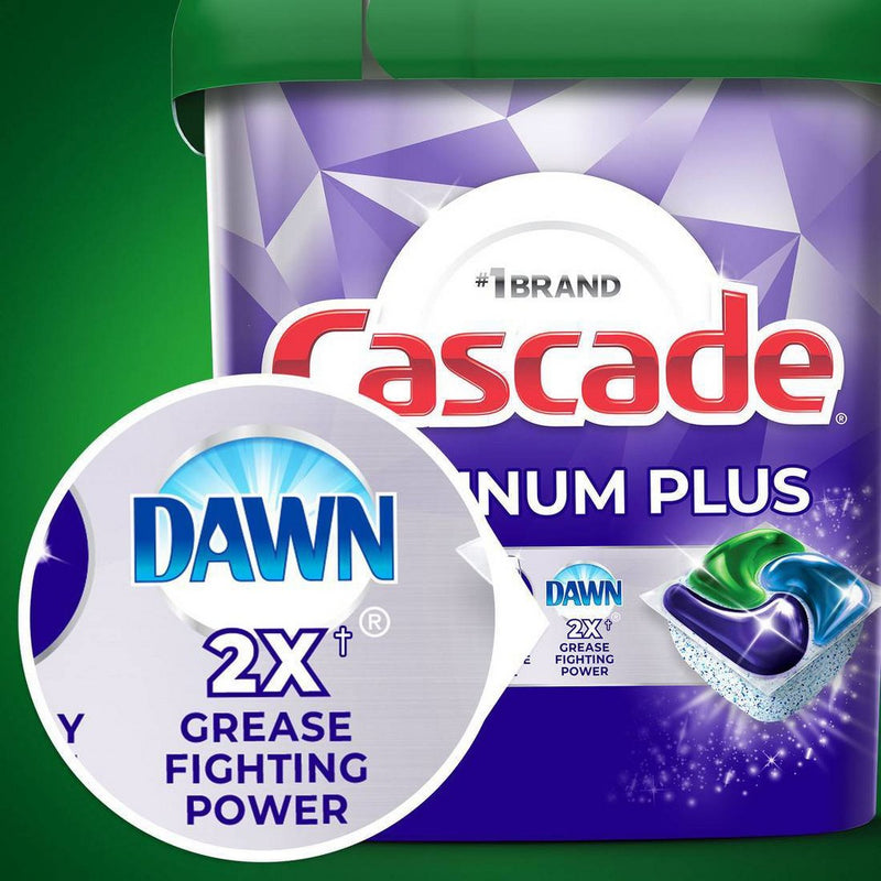 Cascade Platinum Plus Action Pacs Dishwasher Detergent - Mountain - 52ct/33.8oz