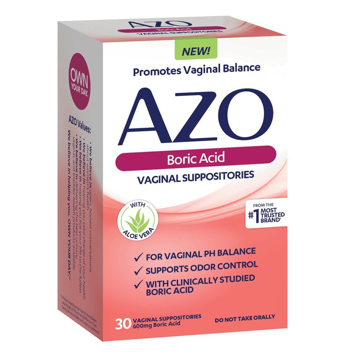 AZO Boric Acid with Aloe Vaginal Insert Washes - 30ct