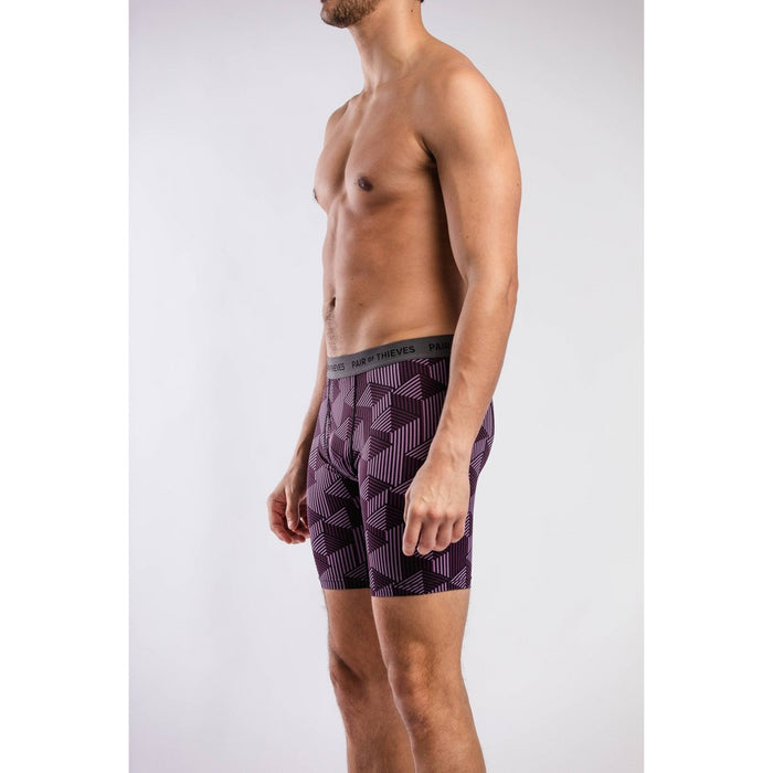 Pair of Thieves Men's Super Fit V Lined Diamond Boxer Briefs - Purple/Black M