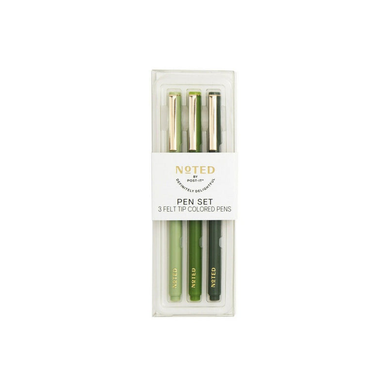 Post-it 3pk Felt Tip Pens - Greens