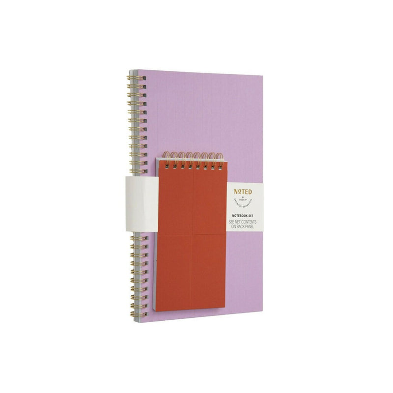 Post-it 2pk Spiral Notebook Set - Red & Lilac