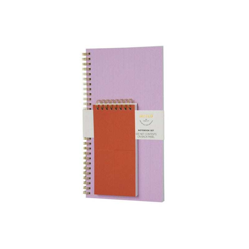 Post-it 2pk Spiral Notebook Set - Red & Lilac