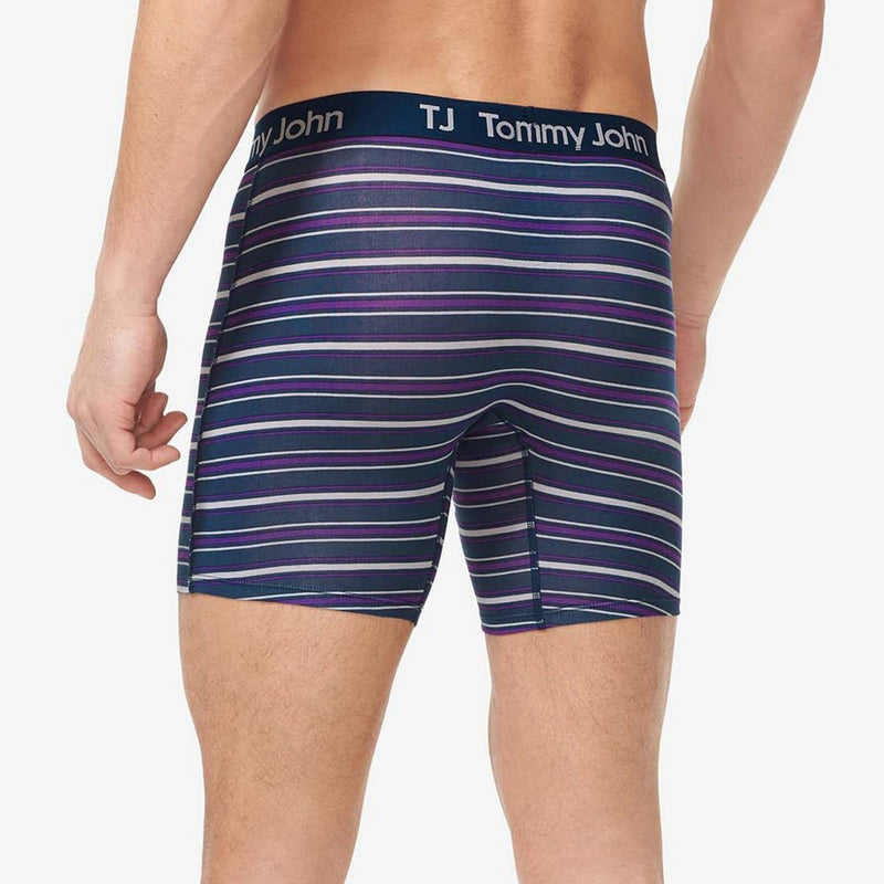 TJ | Tommy John™ Men's Striped 6'' Boxer Briefs 2pk - Deep Purple Stripe/Deep Purple S