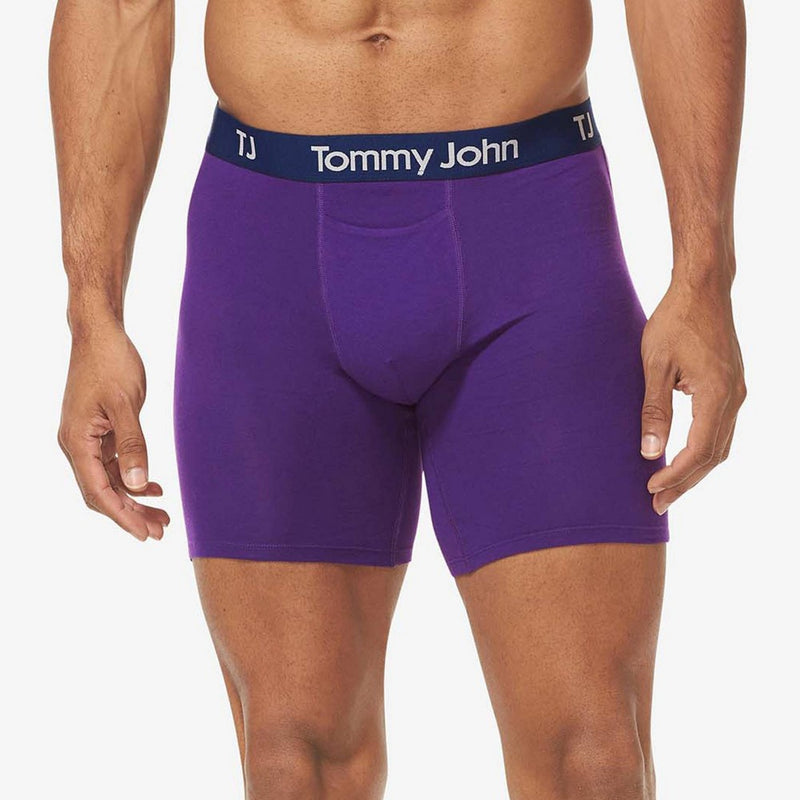 TJ | Tommy John™ Men's Striped 6'' Boxer Briefs 2pk - Deep Purple Stripe/Deep Purple S