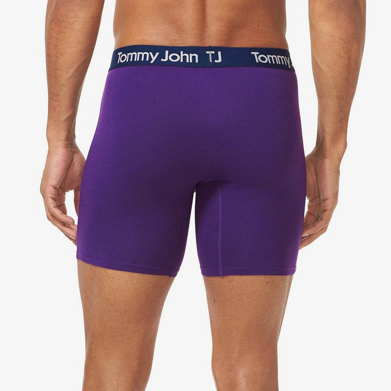 TJ | Tommy John™ Men's Striped 6'' Boxer Briefs 2pk - Deep Purple Stripe/Deep Purple S