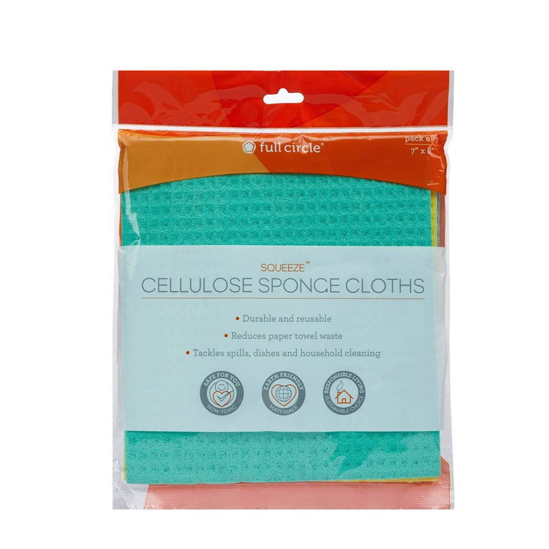 Full Circle Squeeze Cellulose Sponge Cloths - 3ct