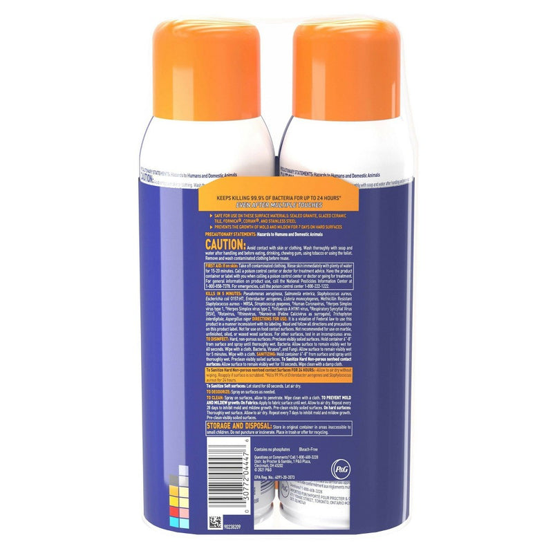 Microban 24 Hour Disinfectant Sanitizing Spray - Citrus Scent - 2ct/15 fl oz each