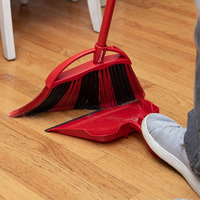 O-Cedar PowerCorner One Sweep Assembled Broom with Step-On Dustpan