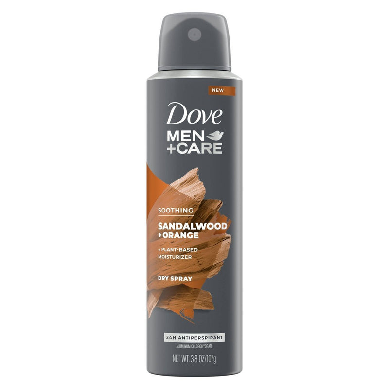 Dove Men+Care Soothing Sandalwood + Orange Plant Based Antiperspirant & Deodorant Dry Spray - 3.8oz