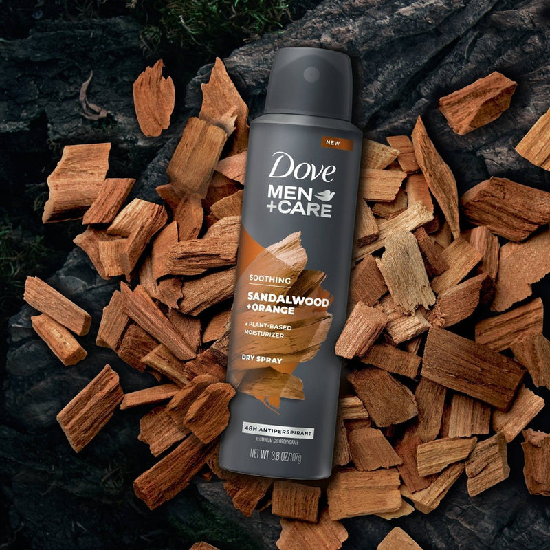 Dove Men+Care Soothing Sandalwood + Orange Plant Based Antiperspirant & Deodorant Dry Spray - 3.8oz