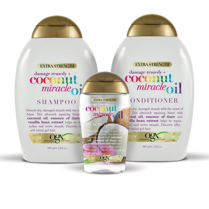OGX Extra Strength Damage Remedy + Coconut Miracle Oil Conditioner for Dry, Frizzy Hair - 13 fl oz