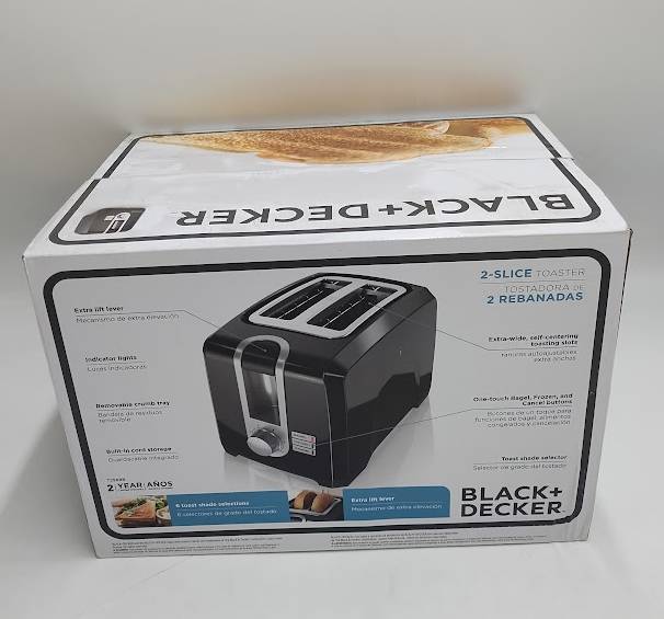 BLACK+DECKER 2-Slice Extra-Wide Slot Toaster, Square, Black, T2569B
