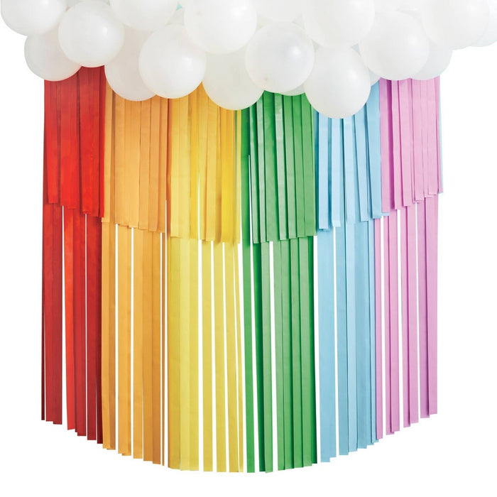 Rainbow Tiered Backdrop with Balloon Garland - Spritz™