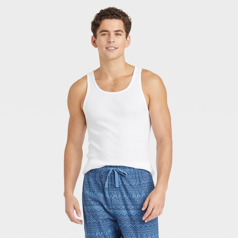 Men's 4pk Ribbed Tank Top - Goodfellow & Co™ White L