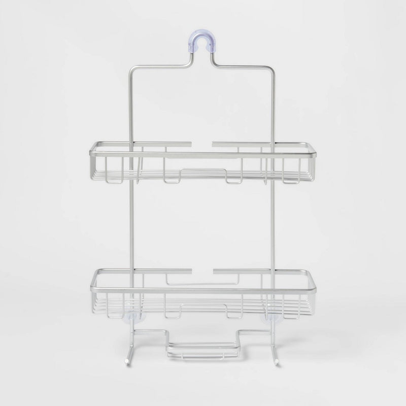 Wide Rustproof Shower Caddy with Lock Top Aluminum - Made By Design™ (LOCAL PICKUP ONLY)