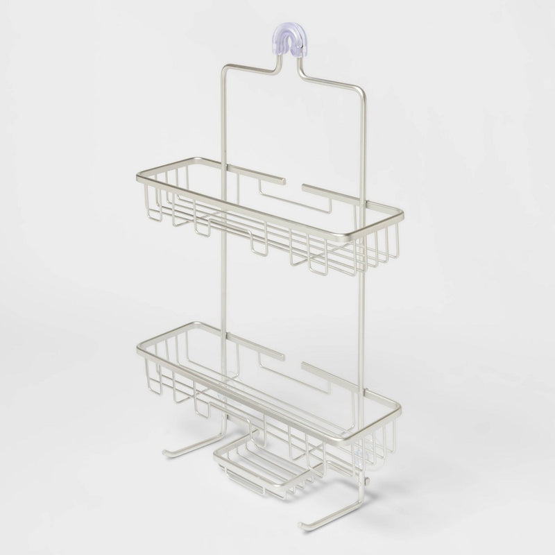 Wide Rustproof Shower Caddy with Lock Top Aluminum - Made By Design™ (LOCAL PICKUP ONLY)