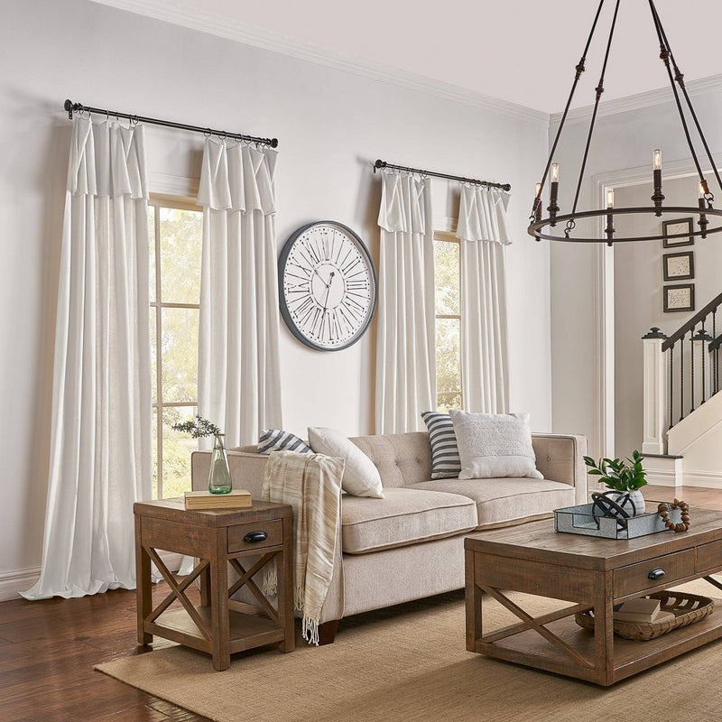 1pc 50"x63" Light Filtering Drop Cloth Window Curtain Panel Off White - Mercantile