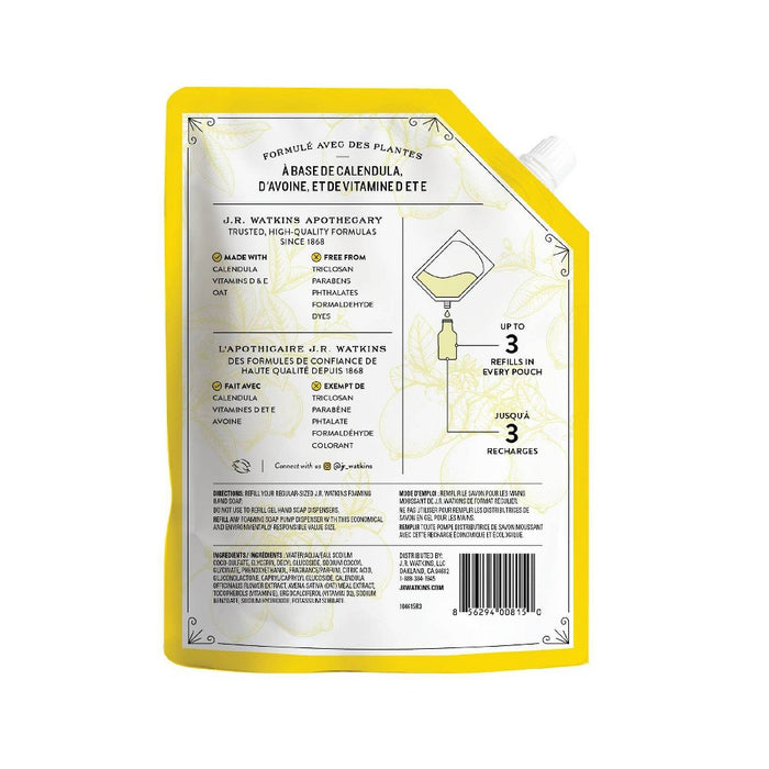 J.R. Watkins Lemon Foaming Hand Soap Refill - 28 fl oz