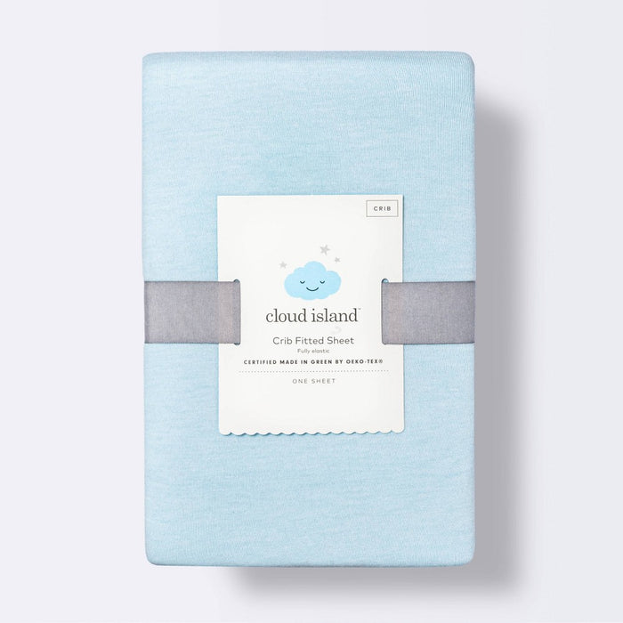 Polyester Rayon Fitted Crib Sheet - Solid Blue - Cloud Island™