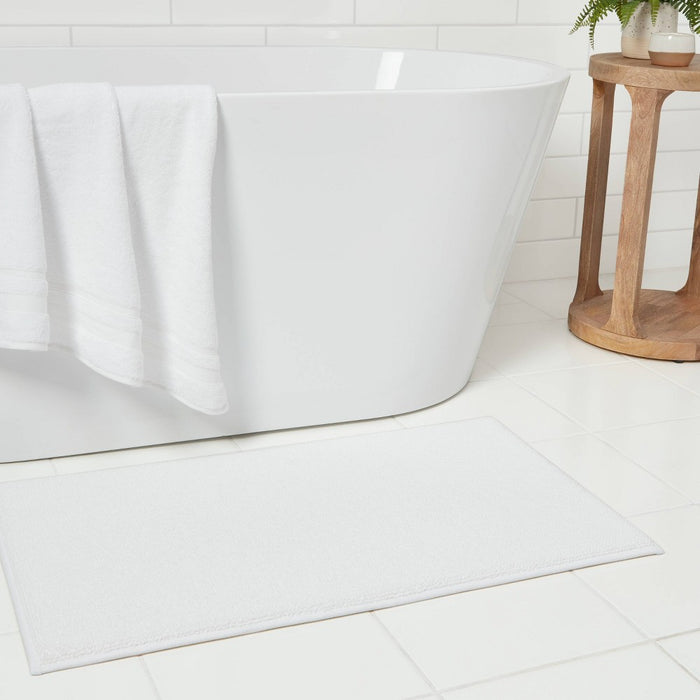 20"x34" Fine Chenille Memory Foam Bath Rug White - Threshold™