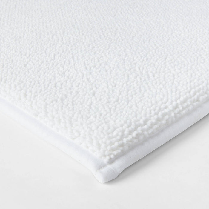20"x34" Fine Chenille Memory Foam Bath Rug White - Threshold™