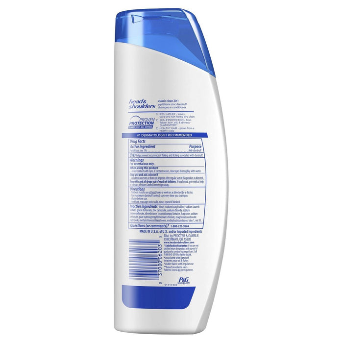 Head & Shoulders Classic Clean Anti-Dandruff 2-in-1 Paraben Free Shampoo and Conditioner - 12.5 fl oz