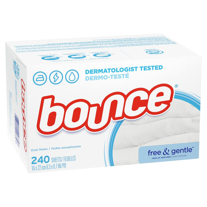 Bounce Fabric Softener Sheets - Free & Gentle - 240ct