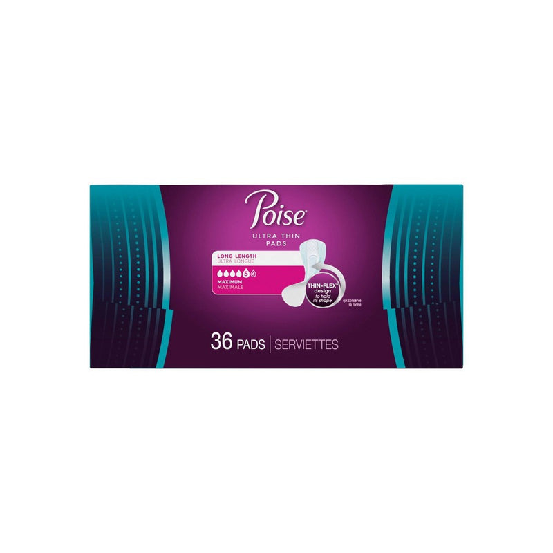 Poise Ultra Thin Postpartum Incontinence Pads - Maximum Absorbency - Long - 36ct