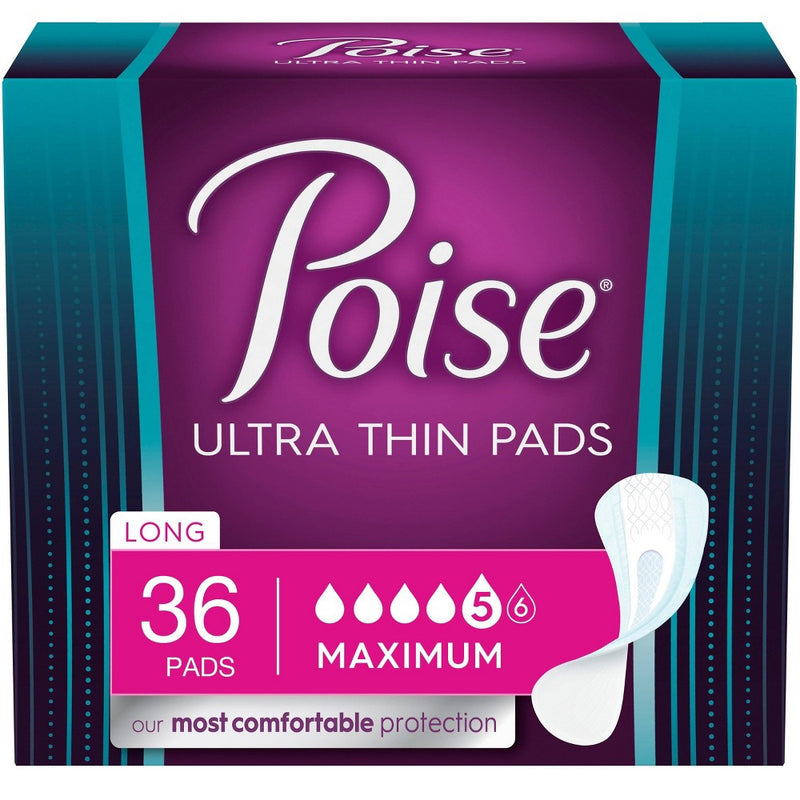 Poise Ultra Thin Postpartum Incontinence Pads - Maximum Absorbency - Long - 36ct