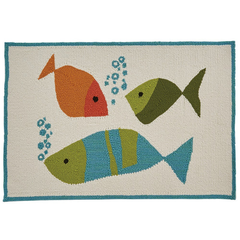 Split P Fabulous Fish Hooked Rug - 2' x 3' - Blue (LOCAL PICKUP ONLY)