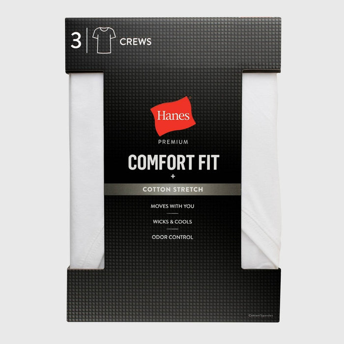 Hanes Men's 3pk Comfort Fit Crew Neck T-Shirt - White M