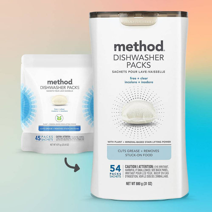Method Dishwasher Packs Free + Clear - 54ct