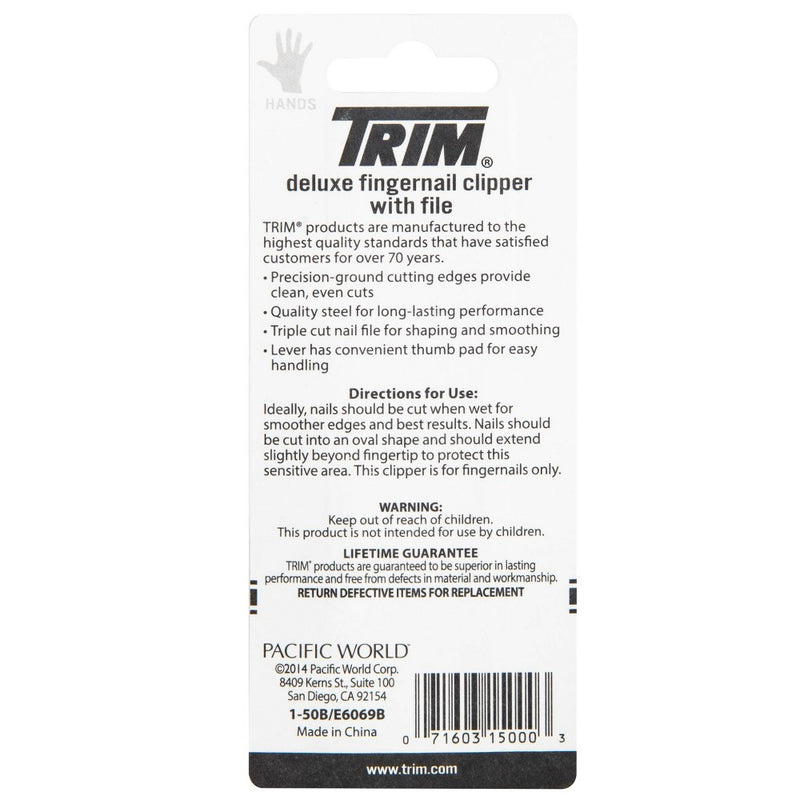 Trim Deluxe Quality Steel Fingernail Clipper with File