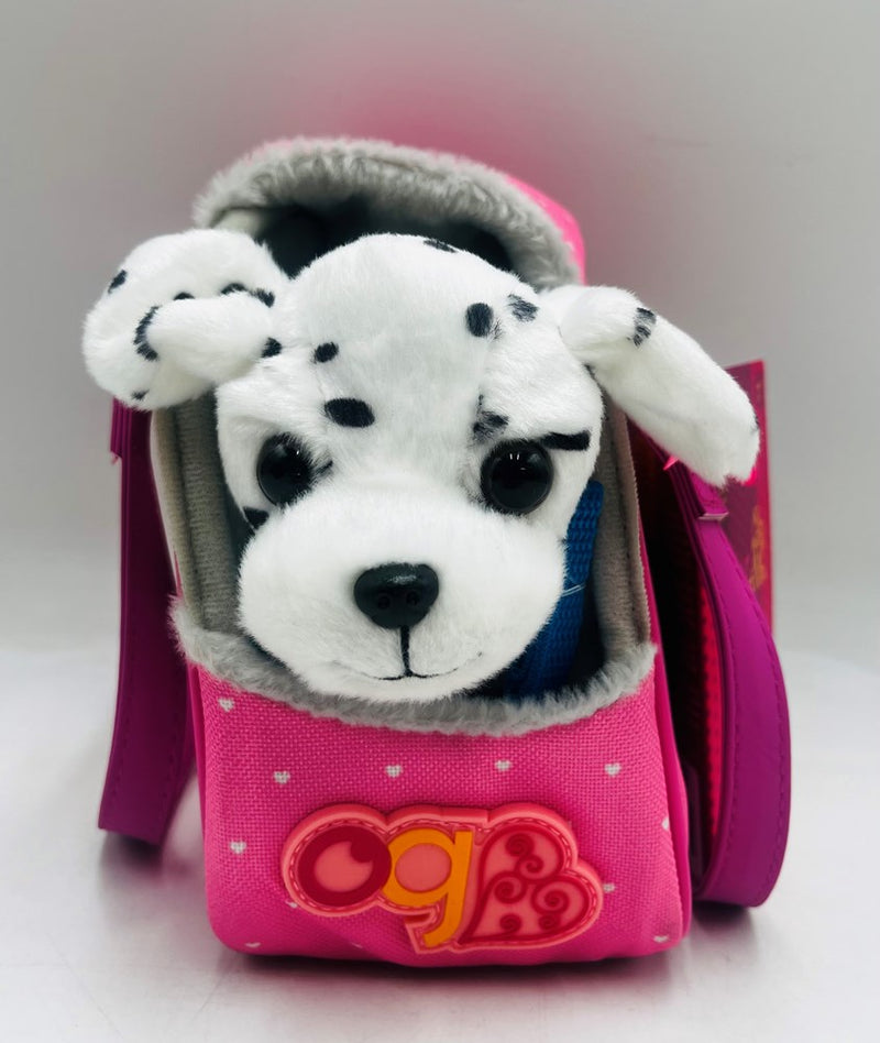 Our Generation Hop In Dog Carrier & Pet Plush Puppy Dalmatian for 18" Dolls