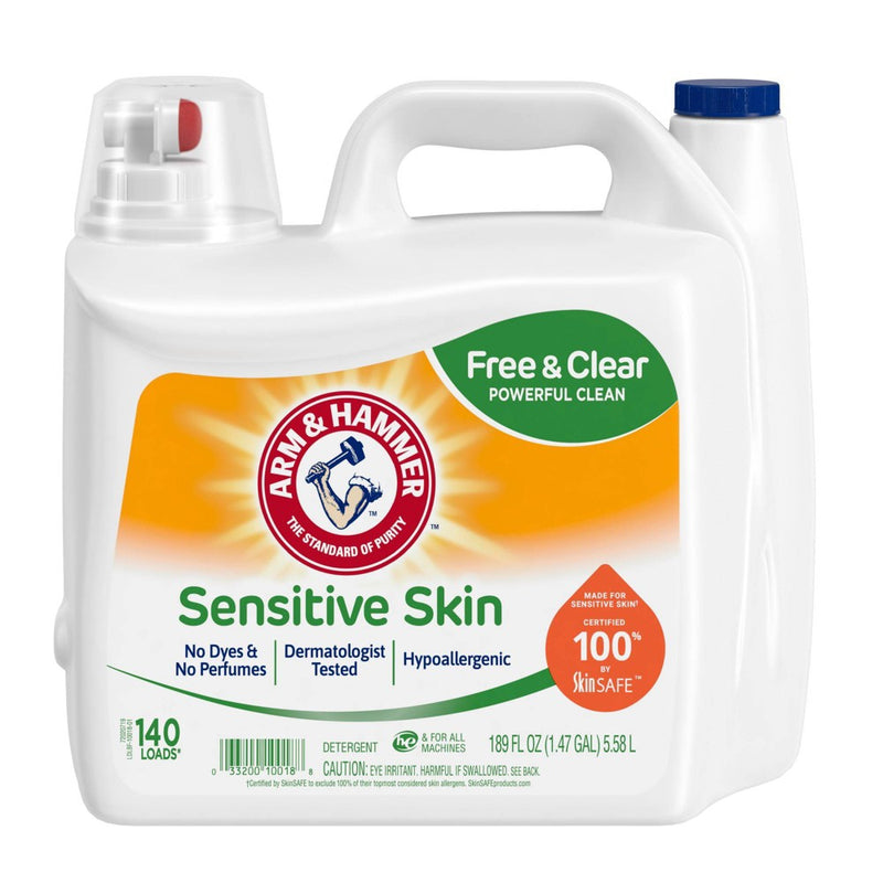 Arm & Hammer Sensitive Liquid Laundry Detergent - Free & Clear - 189 fl oz