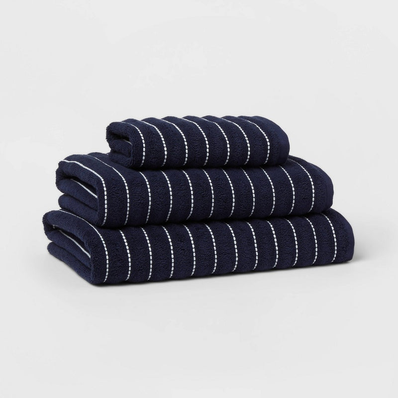Performance Striped Bath Towel Navy - Threshold™